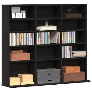 CLIHOME Media Storage Cabinet, 5-layer DVD/CD Shelf, Freestanding Decorative Bookshelf for 15 Compartments - 1 of 4