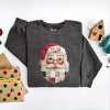 Santa Face Patchwork Print - Women's Garment Dyed Sweatshirt - 2 of 4
