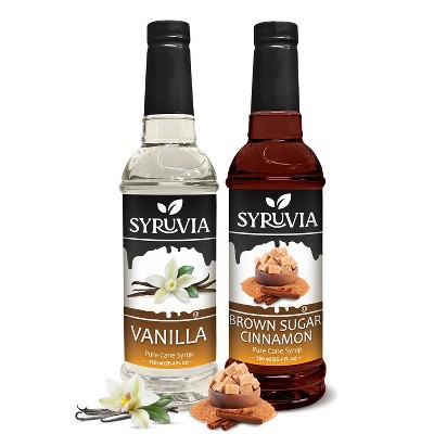 Syruvia Coffee Flavors Variety Pack: Vanilla & Brown Sugar Cinnamon 25.4 fl oz Syrup