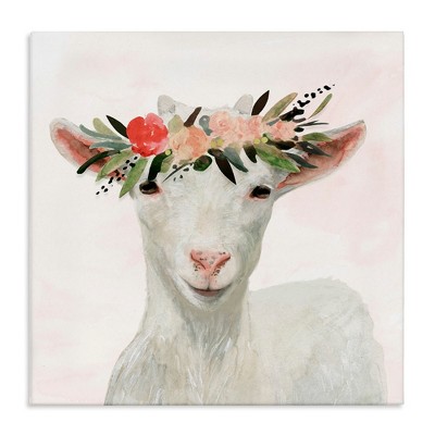 Stupell Industries Springtime Flower Crown Baby Goat, 30" x 30"