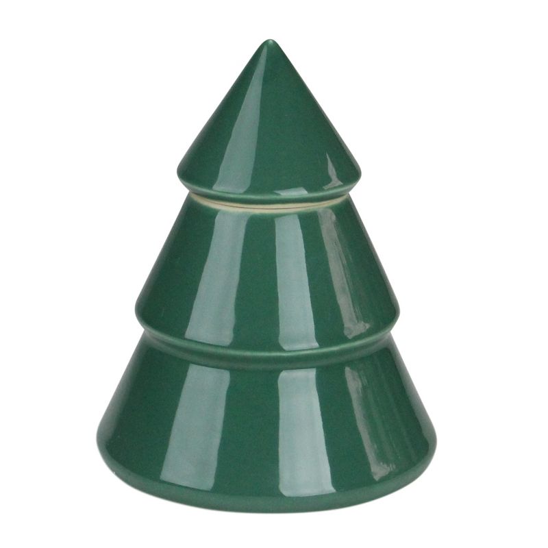 Northlight 6.25" Green Contemporary Ceramic Christmas Tree Container, 1 of 3