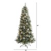 Nearly Natural Frosted Tip British Columbia Mountain Pine Artificial Christmas Tree with 400 Clear Lights, Pine Cones and 882 Bendable Branches - 2 of 4