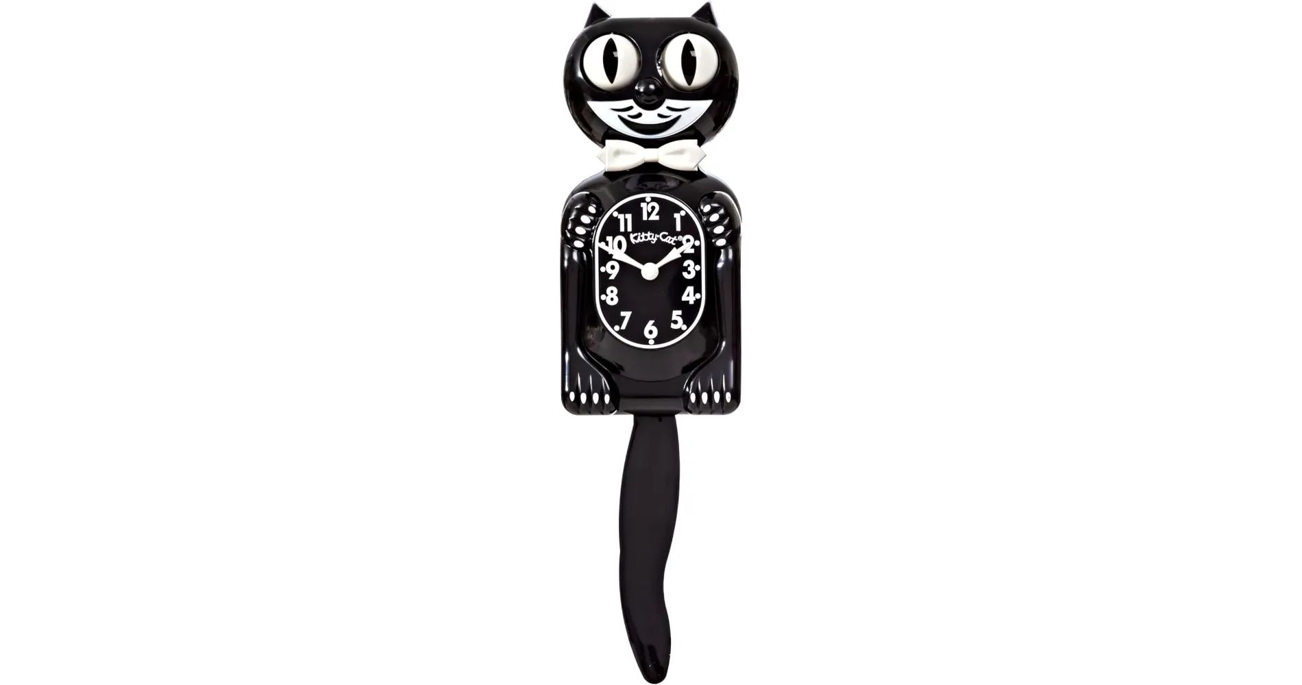 Kit Cat Klock Classic Black -Small- Iconic Retro Cat Clock with Moving Eyes and Tail, Battery Operated Wall Clock, Made in USA, Perfect for Home Decor