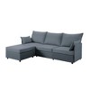 93.7” Sectional Sofa With Ottoman, Indoor Sofa Made Of Imitation Linen Material. - 2 of 4
