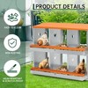 Chicken Nesting Boxes, Two-Tier Metal Chicken Egg Laying Box with 4 Compartments Large Vented Holes Chicken Coop for Egg Collection,Orange - 3 of 4