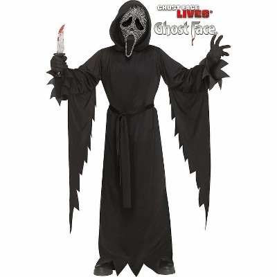 Fun World Boys' Ghostface Lives! Gun Powder Gray Mask with Robe Costume
