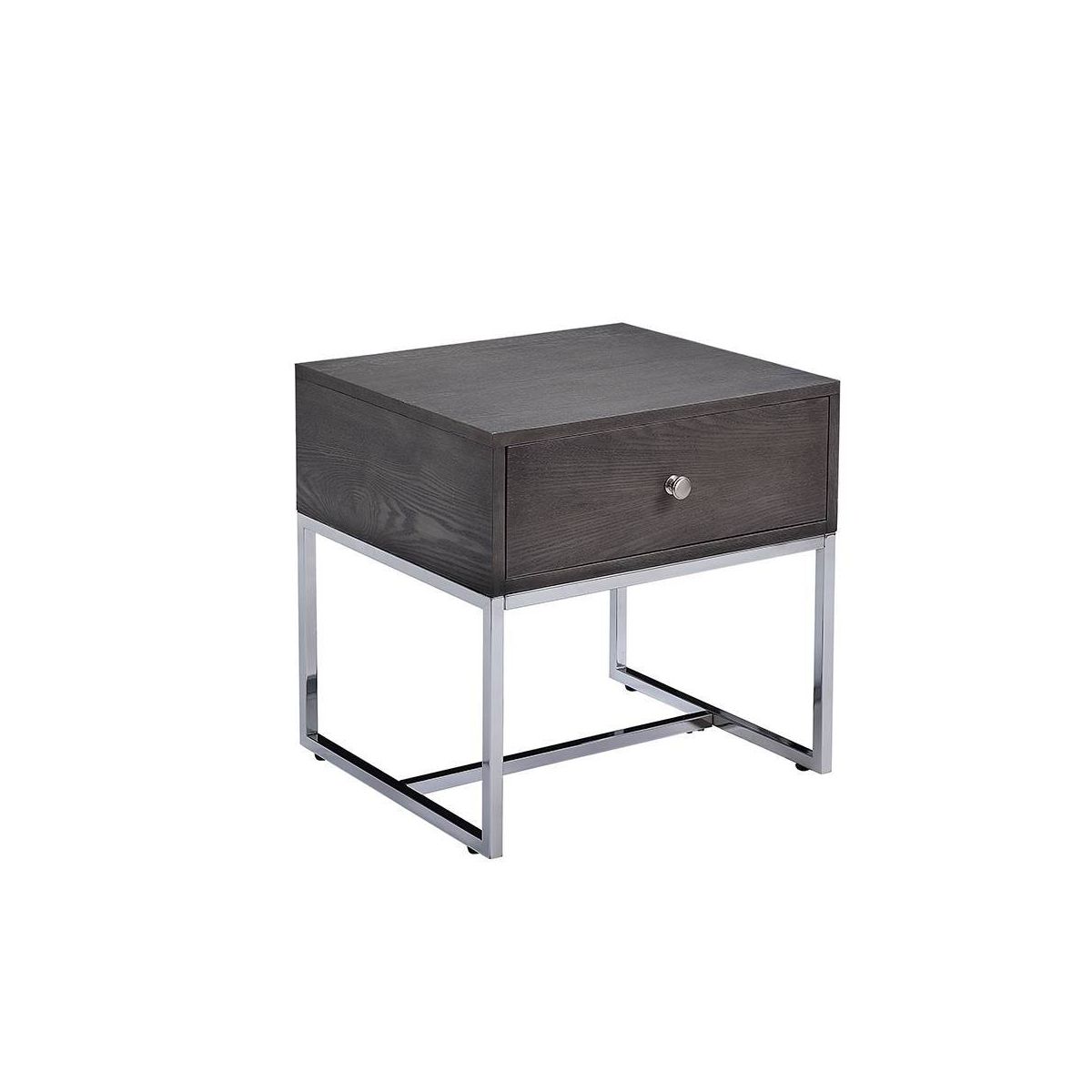 Acme Furniture Iban Accent Table Gray Oak/Chrome Finish - thumbnail 10