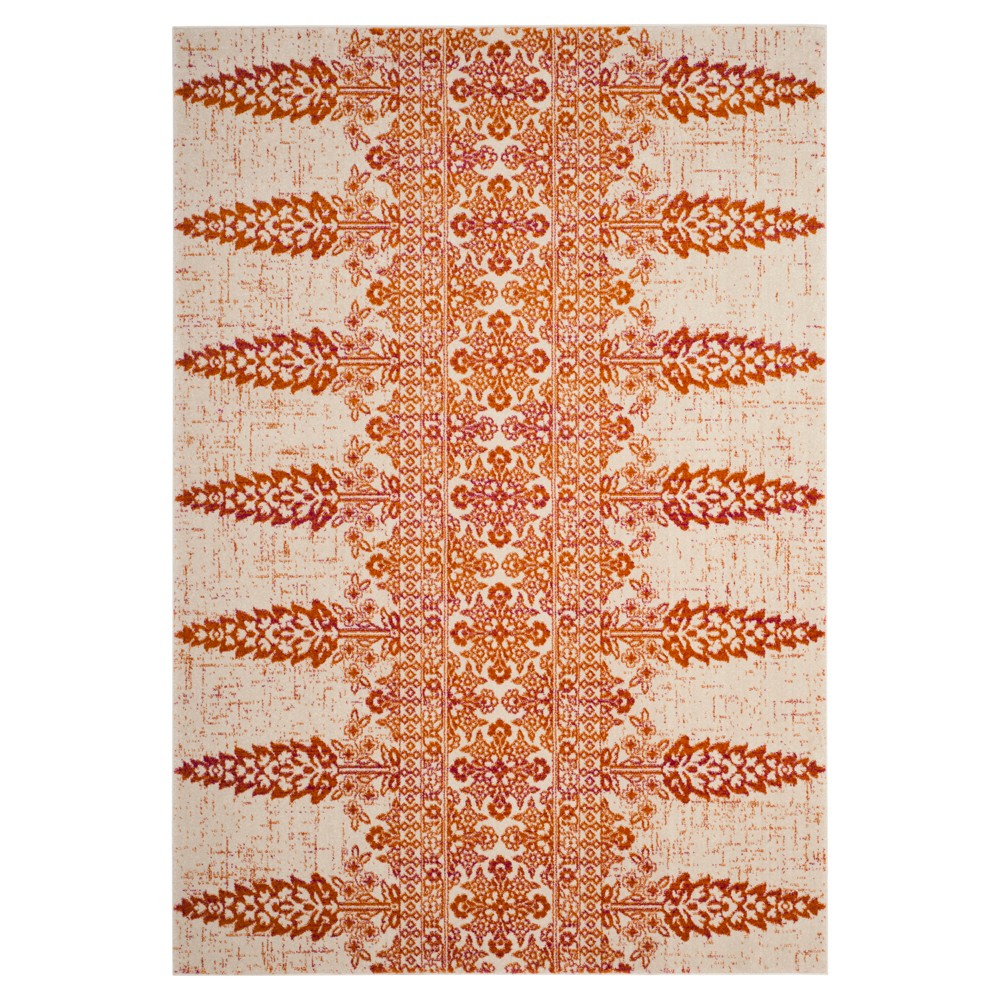 Ivory/Gold Floral Loomed Area Rug 5'1inx7'6in - Safavieh