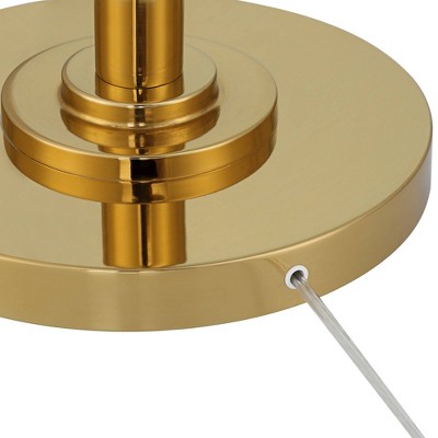 Warm Brass and Stone Glass 67" Modern Downbridge Floor Lamp