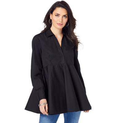 Roaman's Women's Plus Size Poplin Swing Tunic : Target