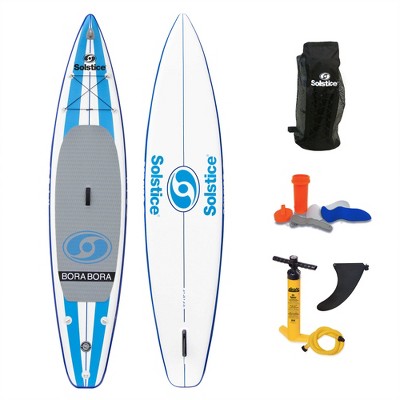 Solstice Watersports Islander Inflatable Raft Stand-Up Paddle Board Kit w/ Accessory & Camera Mount and Bungee Storage