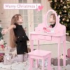 Girls Vanity Set with Mirror & Stool - Wooden Makeup Table for, Adjustable Dress-Up Playset with Storage, Birthday Gift for Girls 4-9 - 4 of 4