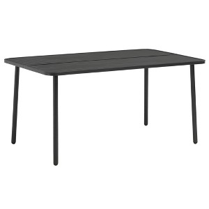 vidaXL Patio Table Dark Gray 59.1 in.x35.4 in.x28.3 in. Steel - 1 of 4