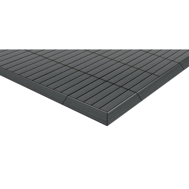 AURA 24”x3” Transition Edge Pieces, Engineered Polymer Outdoor Trim Pieces, 4 pack covers 8 ft., Driftwood, 3 of 5