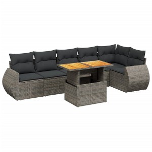vidaXL Garden Sofa Set Grey PE Rattan Large Modular Garden Sofa Set - 1 of 4
