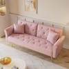Aukfa 69.7" Futon Convertible Folding Bed Couches with 3 Adjustable Backrests, Sleeper Sectional Sofa with Throw Pillow, for Living Room Apartment - 3 of 4
