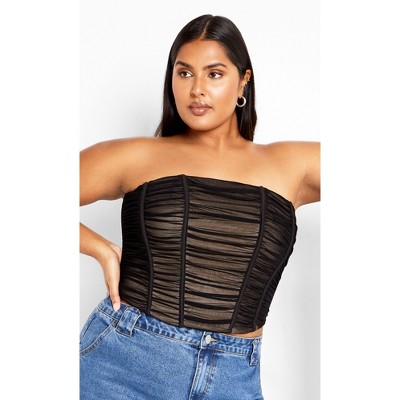 Women's Plus Size Fallon Corset - black | CITY CHIC