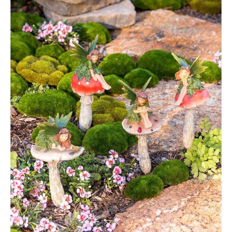Wind & Weather Fairies On Mushrooms Garden Stakes, Set of 4, 3 of 16