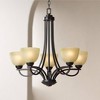 Franklin Iron Works Italian Bronze Pendant Chandelier Lighting Fixture 26" Wide Modern Antique Amber Glass 5-Light for Dining Room Kitchen Island Home - 2 of 4