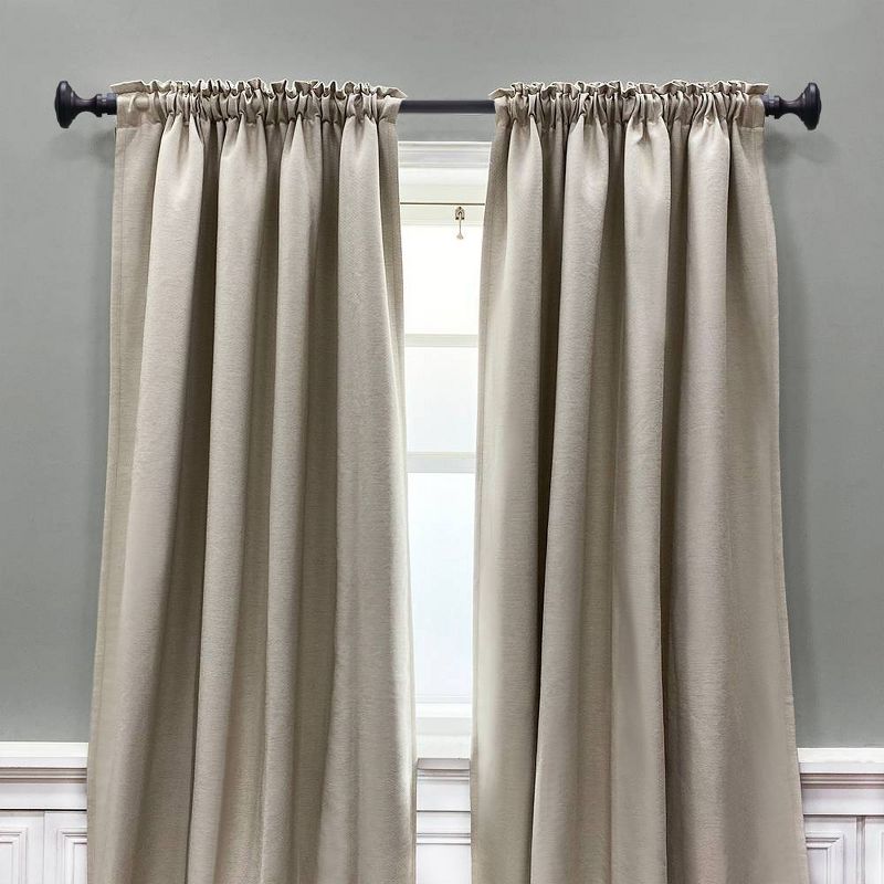 72&#34;-144&#34; Decorative Drapery Curtain Rod with Knob Finials Oil Rubbed Bronze - Lumi Home Furnishings, 4 of 7