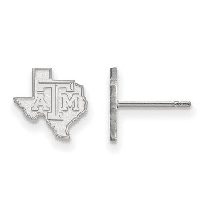 Black Bow Jewelry 14k White Gold Texas A&M Aggies NCAA Post Earrings - 1 of 3