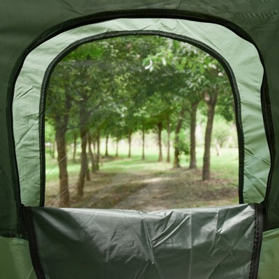 Green Portable Camping Cot Tent with Air Mattress and Sleeping Bag