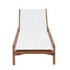 Christopher Knight Home Coloma Outdoor Mesh and Acacia Wood Armless Adjustable Chaise Lounge with Wheels - 4 of 4