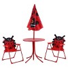 Infans Kids Patio Set Table And 2 Folding Chairs w/ Umbrella Beetle Outdoor Garden Yard - 2 of 4