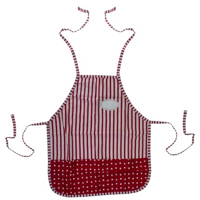 Northlight 27" Red and White Vintage Inspired Kitchen Apron