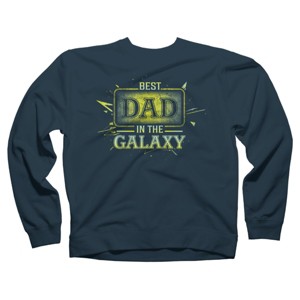 Adult Design By Humans Best Dad In Galaxy Badge By AmusingDesignCo Sweatshirt - 1 of 2