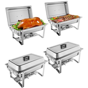 Chafing Dish for Buffet, 8 QT Food Servers and Warmers Stainless Steel Buffet Set with Water Pan for Parties, Weddings, Banquets and Catering - 1 of 4