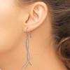 Chisel Stainless Steel Polished and Textured Dangle Earrings with Shepherd Hook - 3 of 4