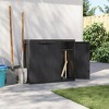 vidaXL Outdoor Storage Cabinet Black 38.2"x14.6"x33.5" PP - 3 of 4