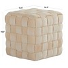 Kumasinova 16" Square Braided Ottoman Pouf,Luxury Velvet Fabric Accent Footstool for Living Room & Vanity,250lbs Capacity - 3 of 4