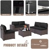 ALAULM 6 Pieces Patio Furniture Set, Rattan Wicker Outdoor Conversation Sets, Outdoor Furniture Sofa Set - 4 of 4