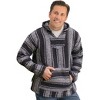 Collections Etc Casual Cozy Hooded Black & White Baja Pullover - 3 of 4