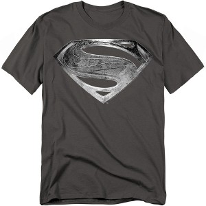 Justice League Movie Superman Symbol Black Suit Adult T-Shirt - 1 of 4