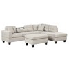 105" Modern Reversible L-Shape Sectional Sofa with Storage Ottoman, 2 Pillows and Cup Holder for Living Room - 2 of 4