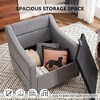 Teddy Fabric 360° Swivel Accent Chair Upholstered with One Back Pillow, Armrests featuring Rivet Craftsmanship, Single Sofa Chair with High Backrest - 3 of 4