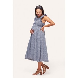 NOM Maternity Harper Smocked During + After Dress. - 1 of 4