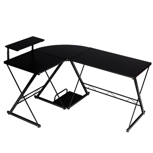 Tangkula L Shaped Gaming Desk Corner Computer Desk Workstation for Home  Office Black