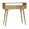 Solid Wood Curved Nordic Leg Console Table with 2 Drawers, Open Slot and Versatile Design - 3 of 4