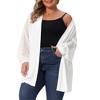 Agnes Orinda Women's Plus Size Hollow Out Lace Long Sleeve Crochet Knit Open Front Casual Lightweight Cardigan - 2 of 4