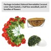 2 Set Artificial Outdoor Geraniums Flowers w/Hanging Basket, 2 Hanging Planters & 12 Pcs Red Geranium Flowers for Christmas Front Porch Garden Patio - 3 of 4
