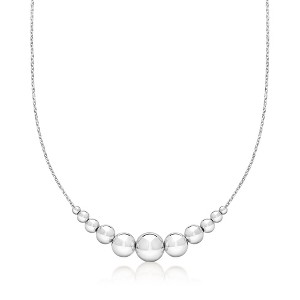 Ross-Simons Italian Sterling Silver Graduated Bead Cable-Chain Necklace Size 18 - 1 of 3