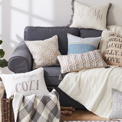 Camden Grey and Cream Reversible Cotton Quilted Throw Blanket
