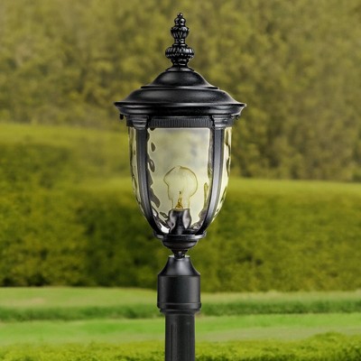 Bellagio 21" Black Metal Outdoor Post Light with Clear Glass Shade