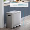 Home Zone Living 16 Gallon Triple-Compartment Kitchen Trash and Recycling Can with Soft Close Lids, Stainless Steel, Silver - 2 of 4