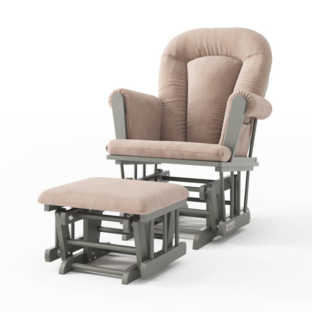 Photos - Rocking Chair Child Craft Forever Eclectic Tranquil Glider and Ottoman - Lunar Gray/Pink