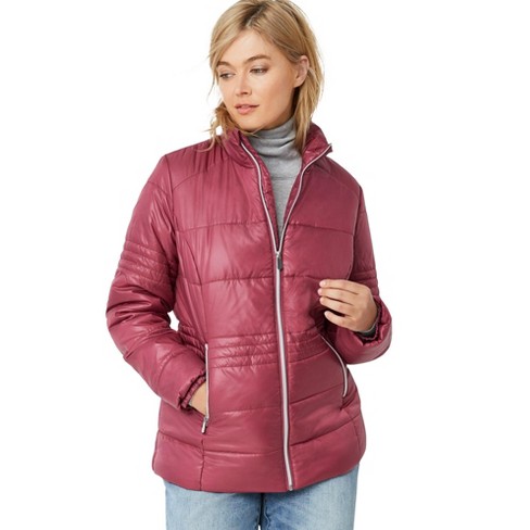 Ladies burgundy clearance puffer jacket